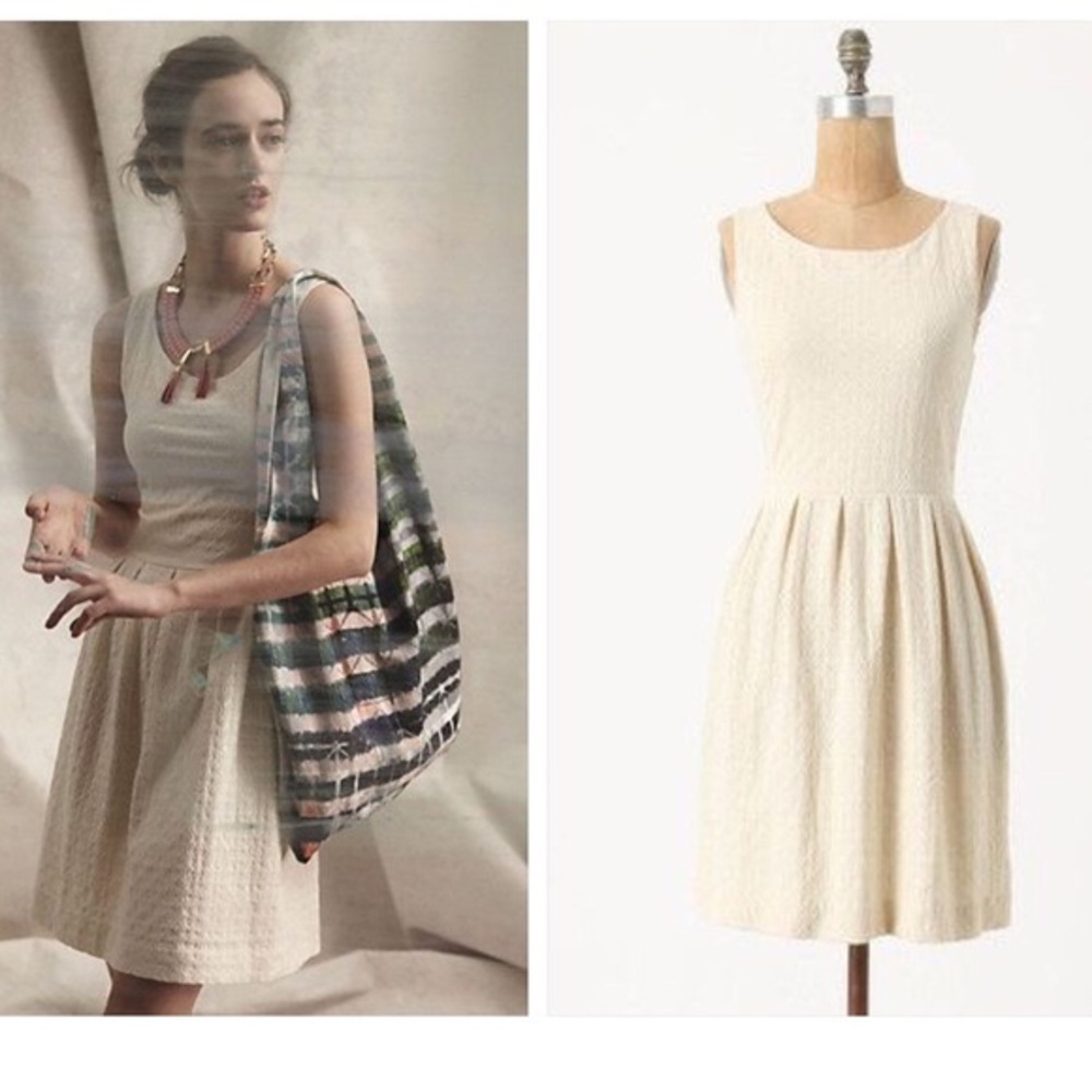Cream Ponte Knit Dress from Anthropologie